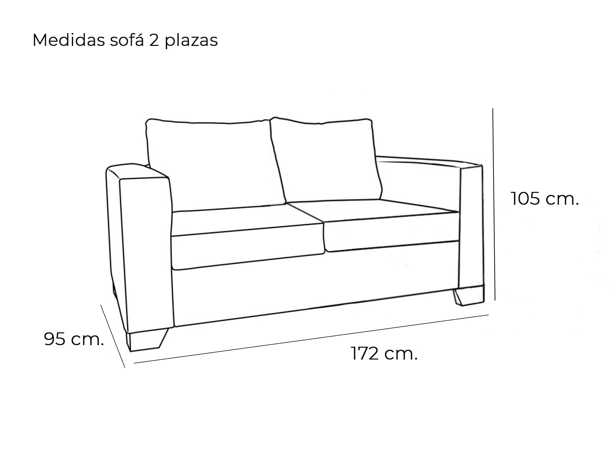 SOFA 2 PLAZAS MODELO TURIN BARATO